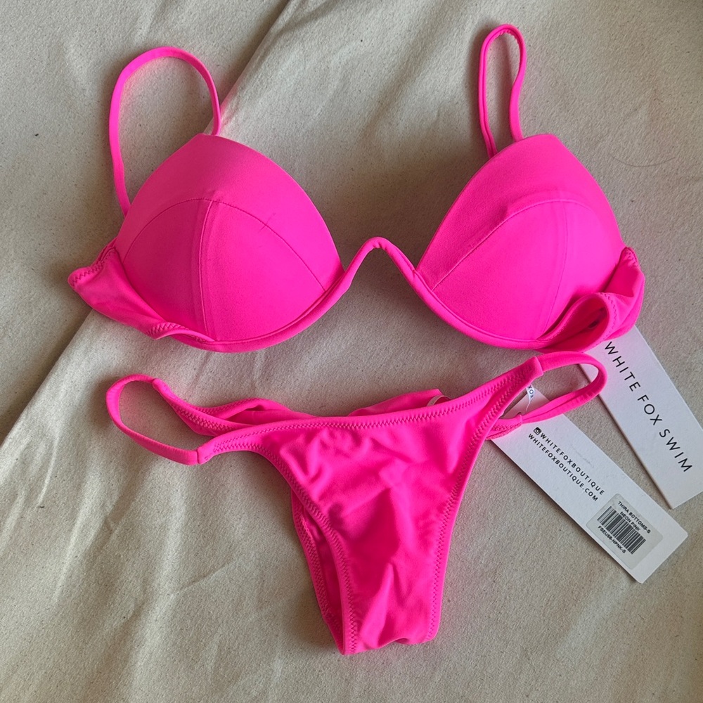 White Fox Boutique Neon Pink Bikini